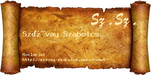 Szávay Szabolcs névjegykártya